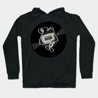 Vinyl - Cassette minimalist line art Hoodie